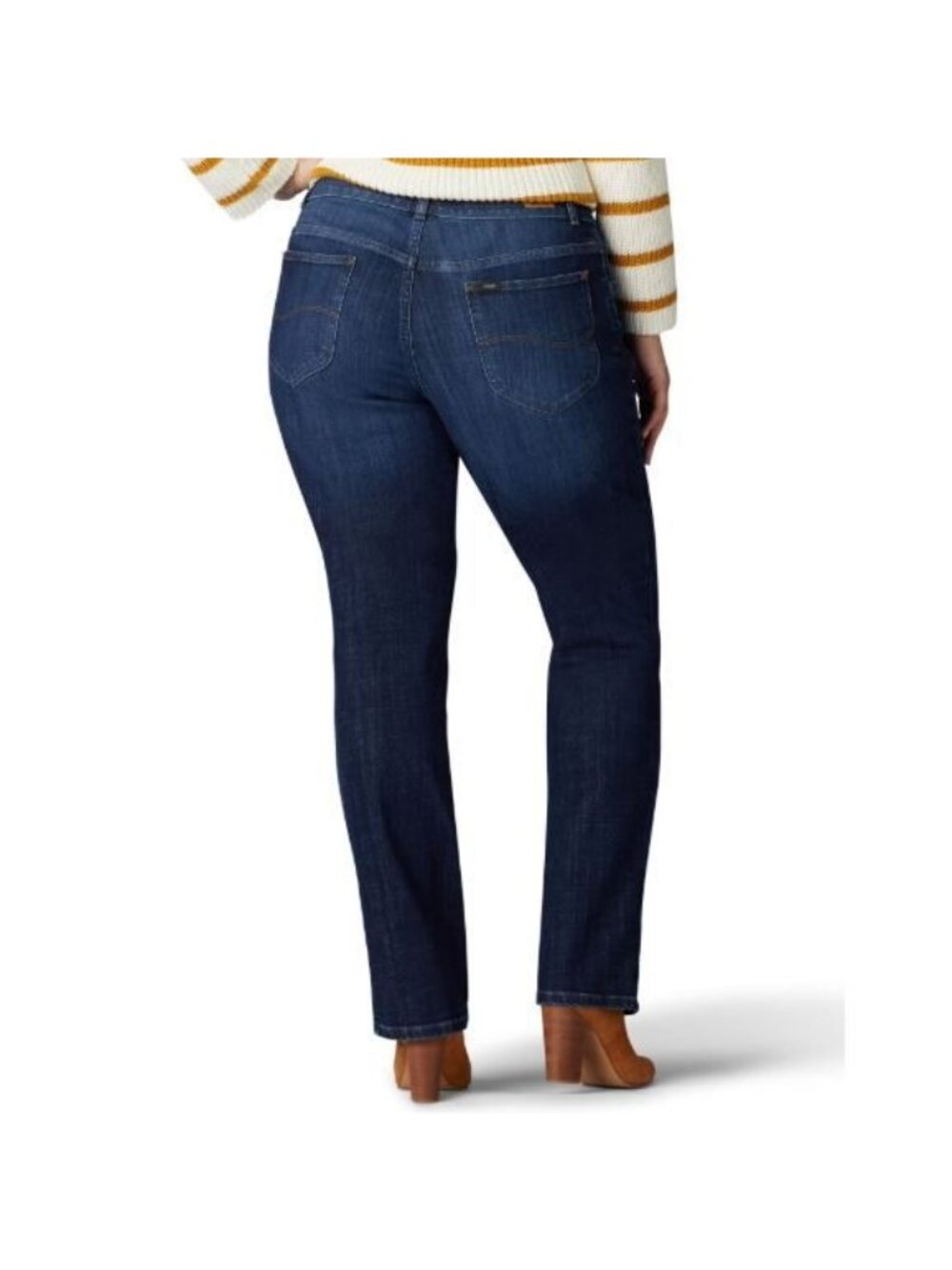 Lee Jeans Size 5 Short Straight Leg High Rise Smarter Fit Blue Dark Wash - Picture 2 of 15